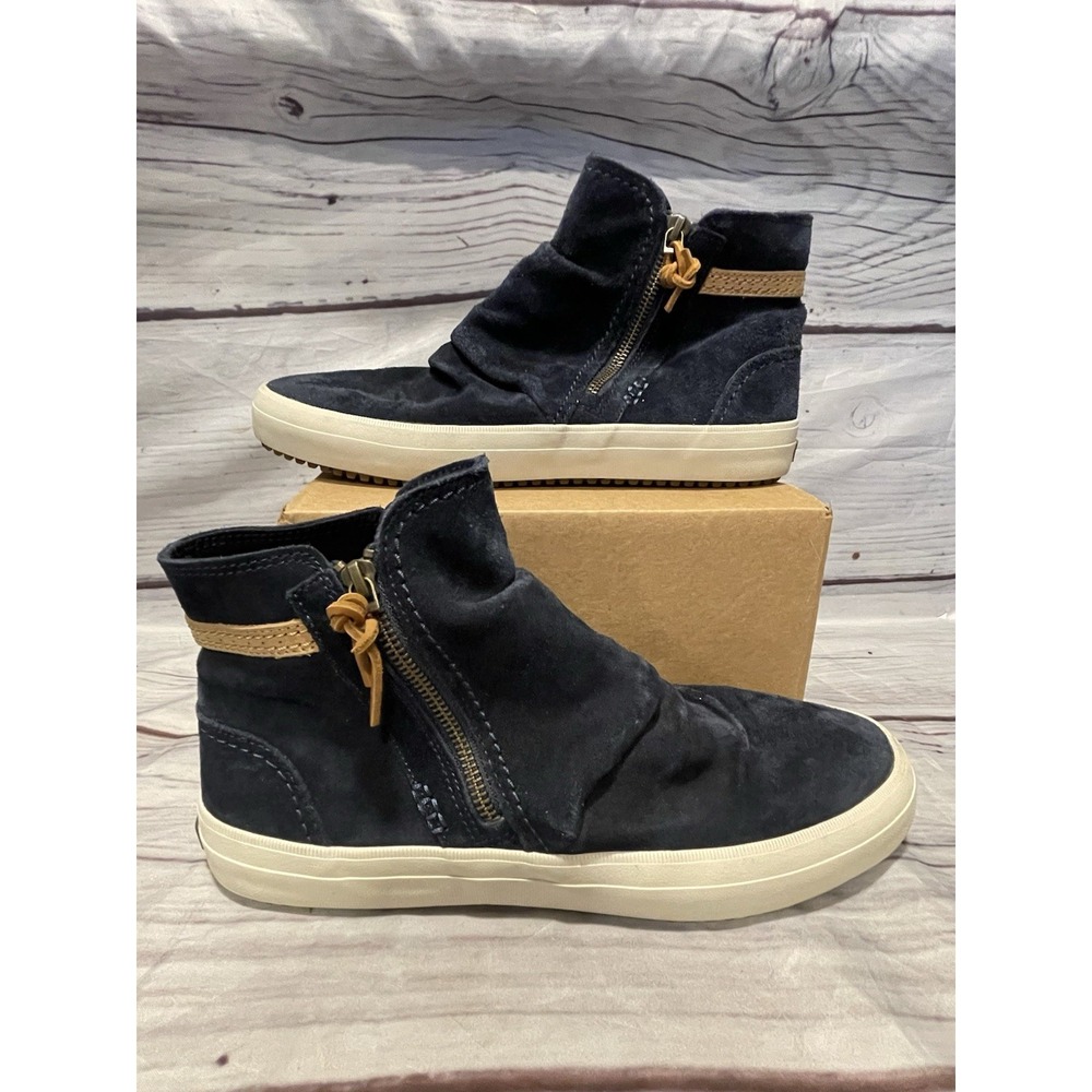 Big Size Womens 12 Sperry Crest Vibe Suede Slouch Ankle Boots Navy Blue STS84157